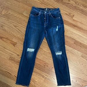 7 For All Mankind Dark Button Fly Wash Jeans. Size 26